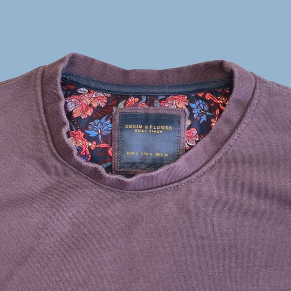 Denim & Flower Ricky Singh Purple Pullover Sweatshirt Small - Picture 2 of 7